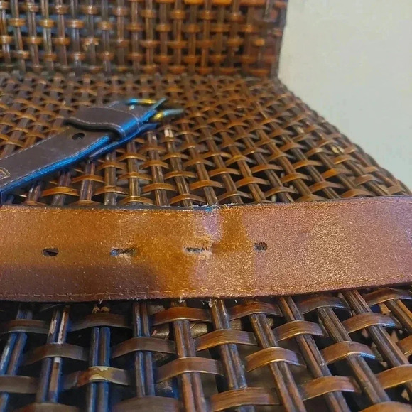 MEN'S WESTERN LEATHER BELT AZTEC DESIGN Size 40 - Picture 8 of 9